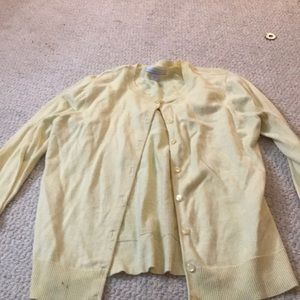 Yellow button up cardigan